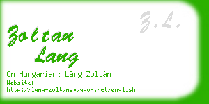 zoltan lang business card