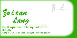 zoltan lang business card